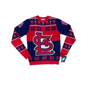 NWT St. Louis Cardinals Baseball MLB Klew Christmas Knit Sweater Sports Fan Gift